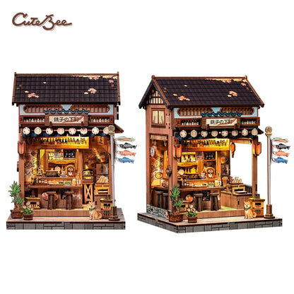 CUTEBEE Book Nook Kit 3D Wooden Puzzle DIY Bookend Insert Model Building Kit Laser Cut Precision Pieces for Home Decor Office