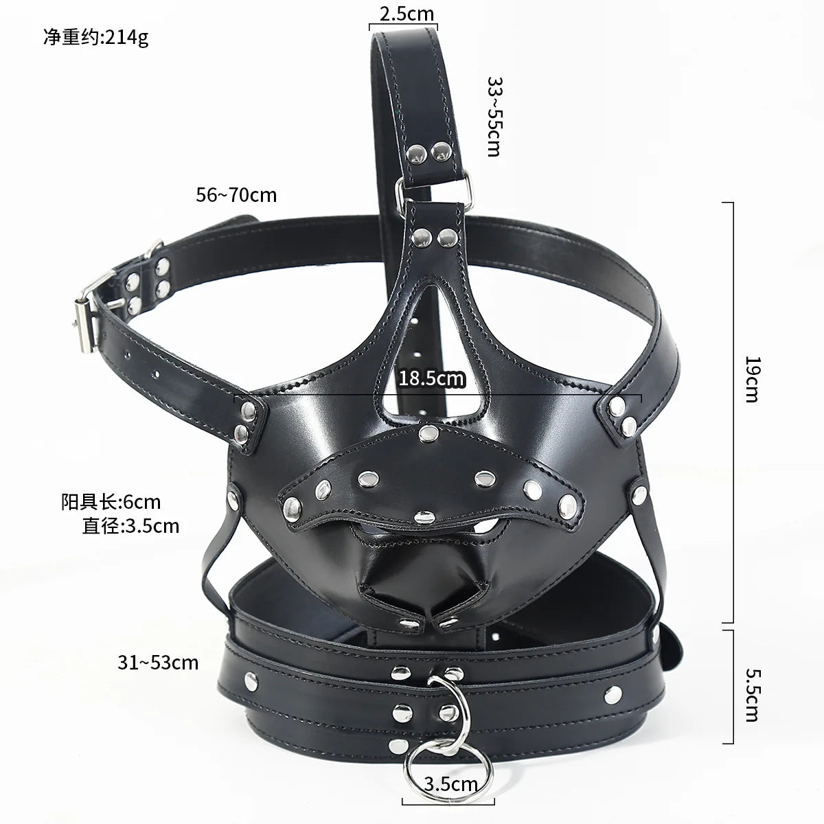 Adult Toys Bdsm Mask With Gag Bondage Gear Role Play Hood Padded Blindfold Sex Toys For Couples Head Harness SM Products