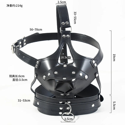 Adult Toys Bdsm Mask With Gag Bondage Gear Role Play Hood Padded Blindfold Sex Toys For Couples Head Harness SM Products