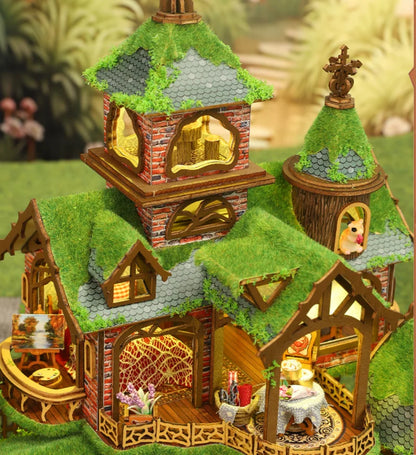 Jiate Diy Miniature House Fantasy Forest Handmade Wooden Chinese Style Large Villa Creative Birthday Gift For Women Home Decor