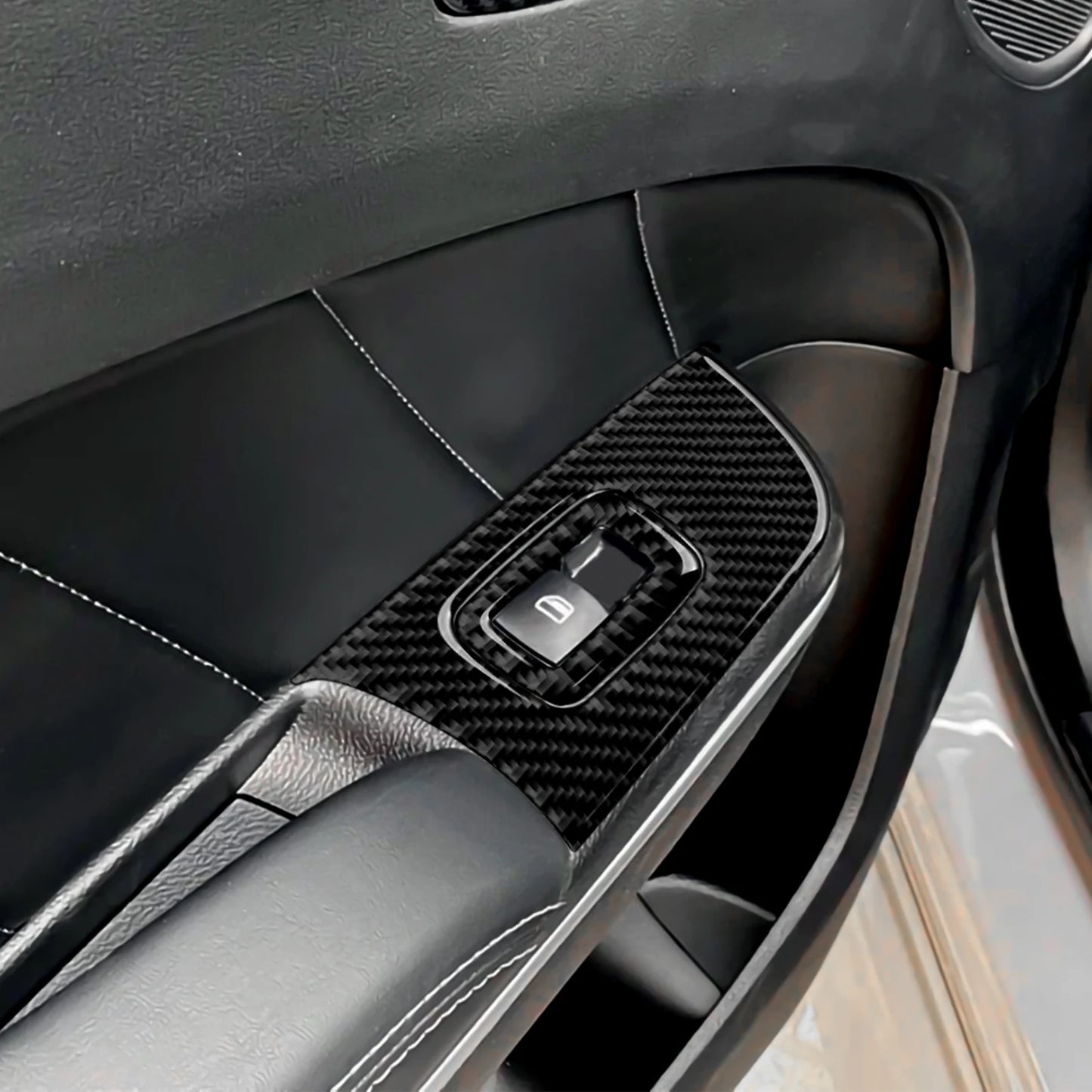 For Chrysler 300 (2011-2014) Car Center Console Gear Shift Panel Steering Wheel Cover Carbon Fiber Interior Sticker Accessories