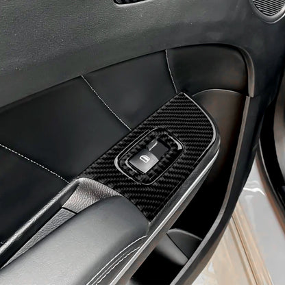 For Chrysler 300 (2011-2014) Car Center Console Gear Shift Panel Steering Wheel Cover Carbon Fiber Interior Sticker Accessories