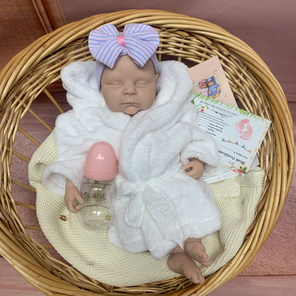 Close Eyes Peaches 45cm Washable bebe reborn de silicona Girl Dolls With Open Mouth  Painted Skin & Unpainted Newborn Girl Doll