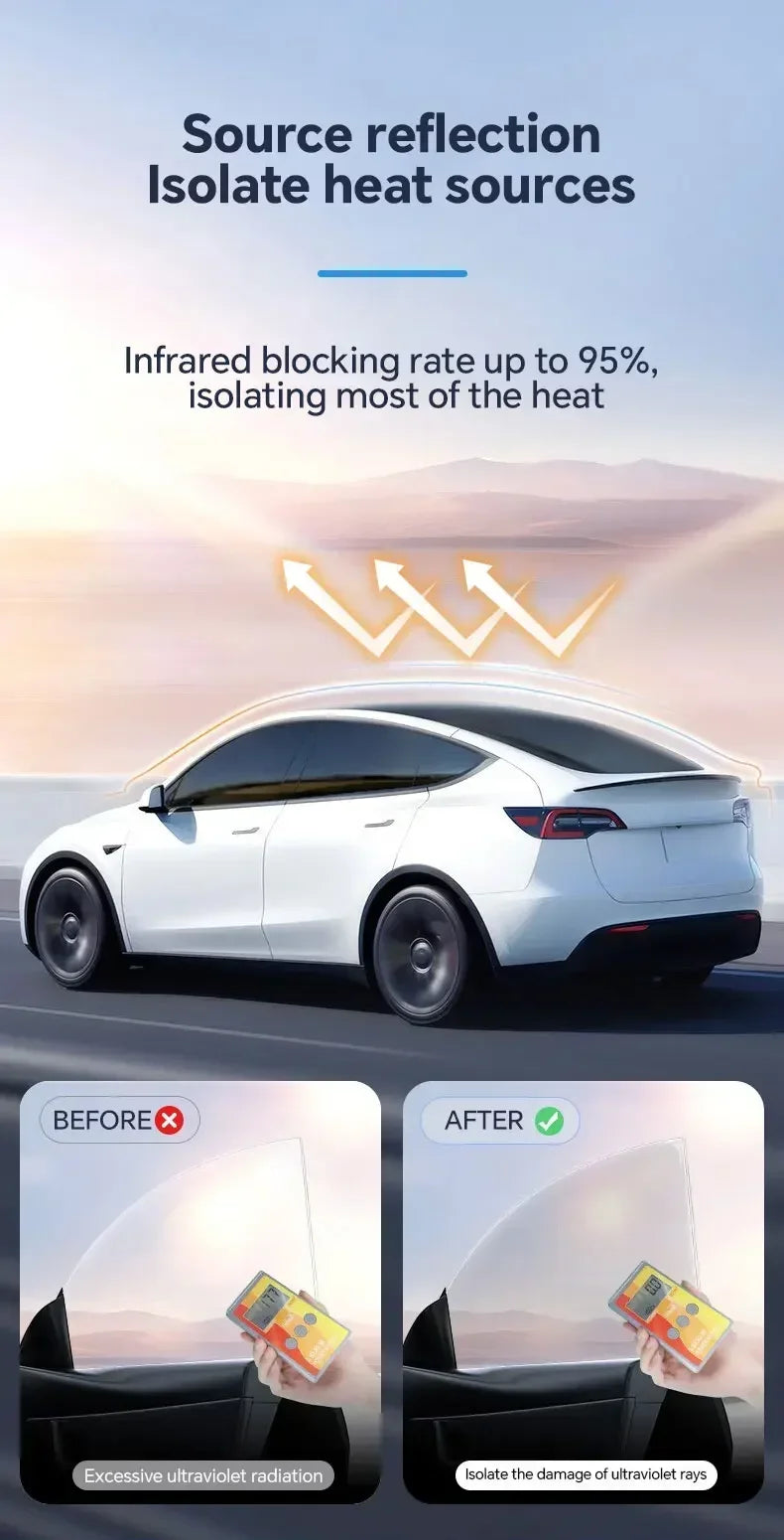 for Tesla Model 3 UP Pre-cut Car Window Privacy Tint Film Solar UV Protector Mirror Films Summer Accessories Windshield Stickers