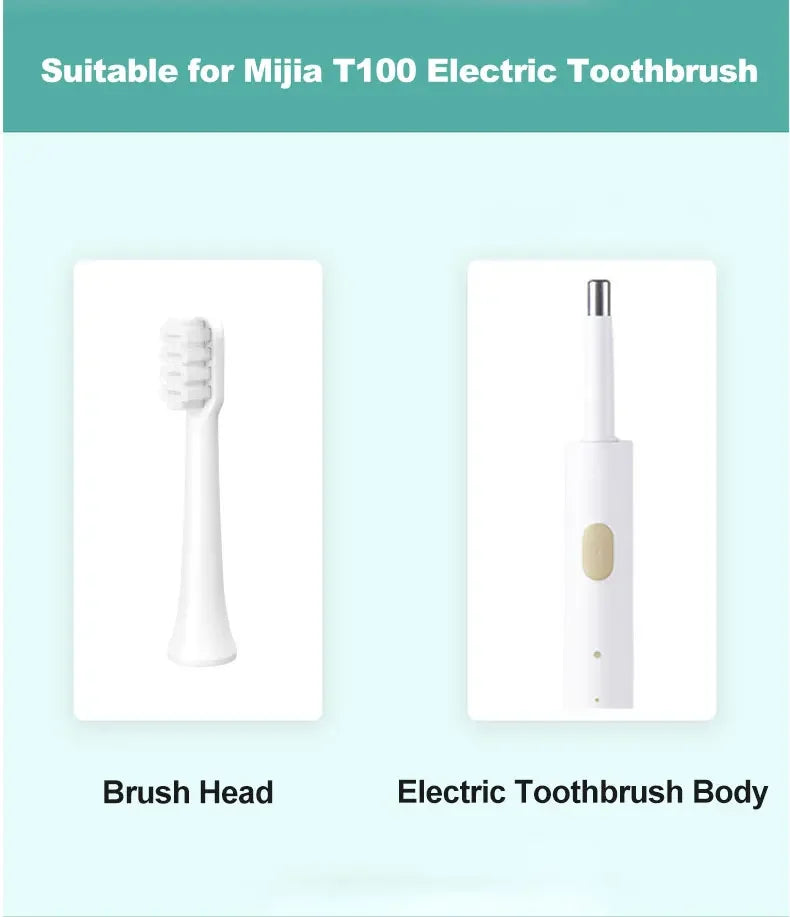 4/8PCS For XIAOMI MIJIA T100 Replacement Brush Heads Sonic Electric Toothbrush DuPont Soft Bristle Suitable Nozzles