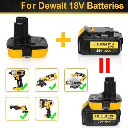 DCA1820 Power Tool Adapter USB Power Bank For Dewalt 20V Li-ion Battery DCB200 for Dewalt 18V Ni-cd Ni-mh Battery Tools DC9096