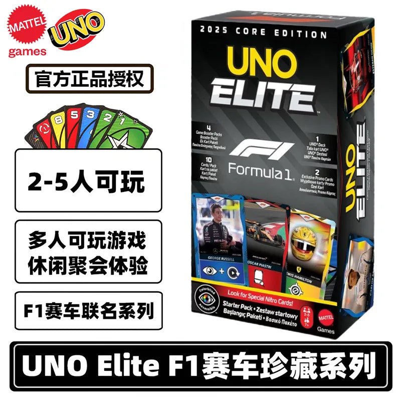 UNO Elite HotWheels F1 Racing Collector's Edition Card Game Premium Playing Cards Rare F1 Cars Designs Board Game Toy Gift