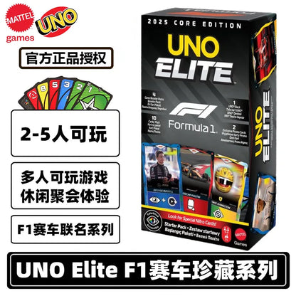 UNO Elite HotWheels F1 Racing Collector's Edition Card Game Premium Playing Cards Rare F1 Cars Designs Board Game Toy Gift