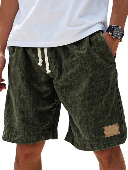 Retro Cotton Linen Shorts for Men Fashion Streetwear Men's Casual Loose Short Pants Roupas Harajuku Linen Shorts Men Clothing
