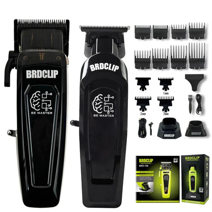 BRD106 078 Hair Clipper 7500RPM 7200RPM Hair Salon Trimmer DLC Blade with Charging Base Barber for Men New Professional BRDCLIP