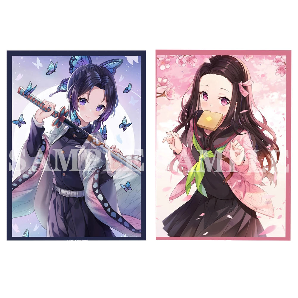 60PCS 67×92mm Art Anime Card Sleeves Two girls Board Game Card Protector Photo Sleeves Cover for MGT/PKM/PTCG Game Cards