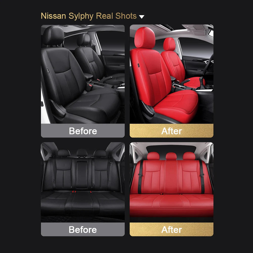 For Tesla Model Y 2020 2021 2022 2023 2024 2025 PU Leather Custom Car Seat Covers Full Set Interior Protector Accessories