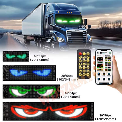 Demon Eyes Car LED Logo APP LED Matrix Pixel Panel Night Light DIY Programmable Flexible LED Display for Car Truck Accessories