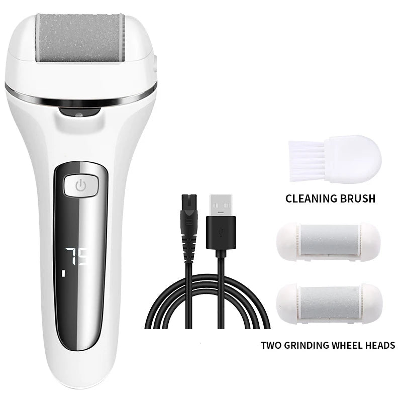 3 Heads Electric Foot File Callus Remover Professional Pedicure Machine Tools Rechargeable Waterproof Heel Dead Skin Scrubber