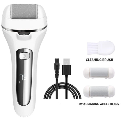 3 Heads Electric Foot File Callus Remover Professional Pedicure Machine Tools Rechargeable Waterproof Heel Dead Skin Scrubber