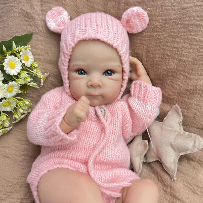 BZDOLL 18 Inch 45CM Reborn Baby Doll, Soft Cloth Body, Handmade Lovely Doll, Dress Up & Play House Toy, Birthday Gift for Girls