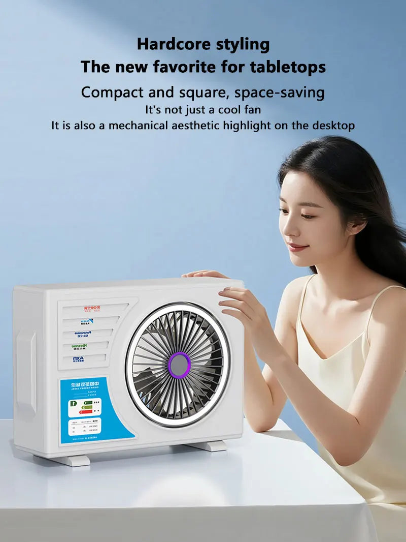 Lenovo Air-conditional Rechargeable Table Fan Portable Small Fan For Student Dormitory Computer Summer Gadget Home Desk Office