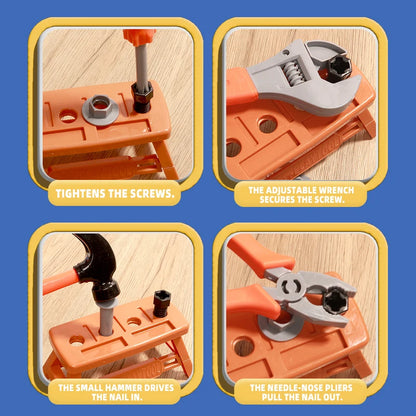 Children's Engineering Kit with Realistic Screws/Nuts/ Bolts - Simulation Game Set for Kids STEM Educational Learning Toy