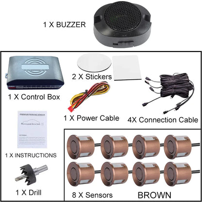 Car Parking Sensor Backup Radar Reversing Assistance Aid Kit with Audio Buzzer Alarm Parking Radar System Car Parking Sensors