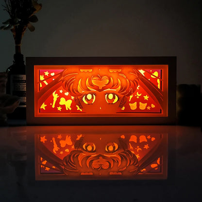 Anime Series Paper-Cut Light Room Bedroom Night Light Remote Control Colorful Light Box Atmosphere Light