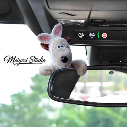 Cute Puppy Rearview Mirror Ornament, Lying Doll, Car Decoration, Central Control Screen Car Doll, Interior Accessories for Women