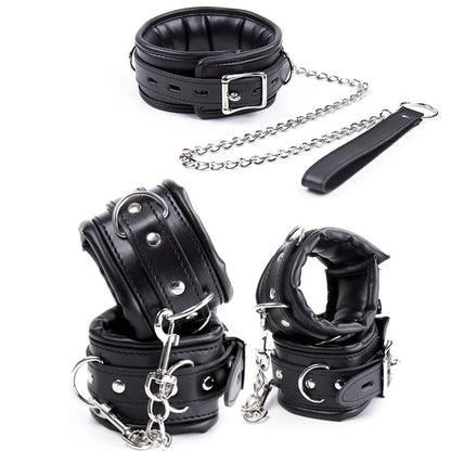 Bondage Kits Extendable Products Leather Restraint Set Handcuffs Ankle Cuffs Bdsm Toys For Couples Women 18 Adult Games