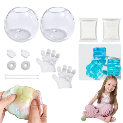 DIY Vacuum Squeeze Ball Stress Relief Kit Blank Ball Skins with Lids Filling Accessories Foam Beads Glitter Slow Rebound Toys