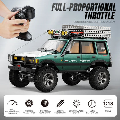 1/18 Full-Size LR1801 Professional Remote Control Car 2.4 GFour-Wheel Drive Simulated Off-Road Climbing Car Model Outdoor Toy