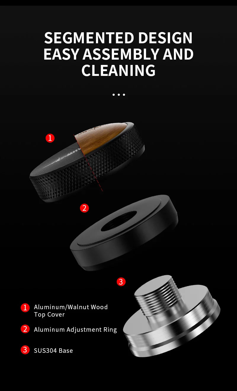 MHW-3BOMBER Coffee Tamper 51/53.35/58.35MM 2 Springs Espresso Tamper Stainless Steel Thread Base Home Barista Coffee Accessories