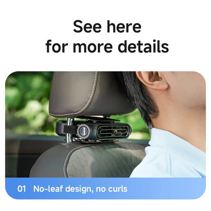 Summer Car Seat Cooling Fan 3 Speed Quiet USB Headrest Ventilation 5V Portable Backseat Cooler with 3000mAh Battery or Corded