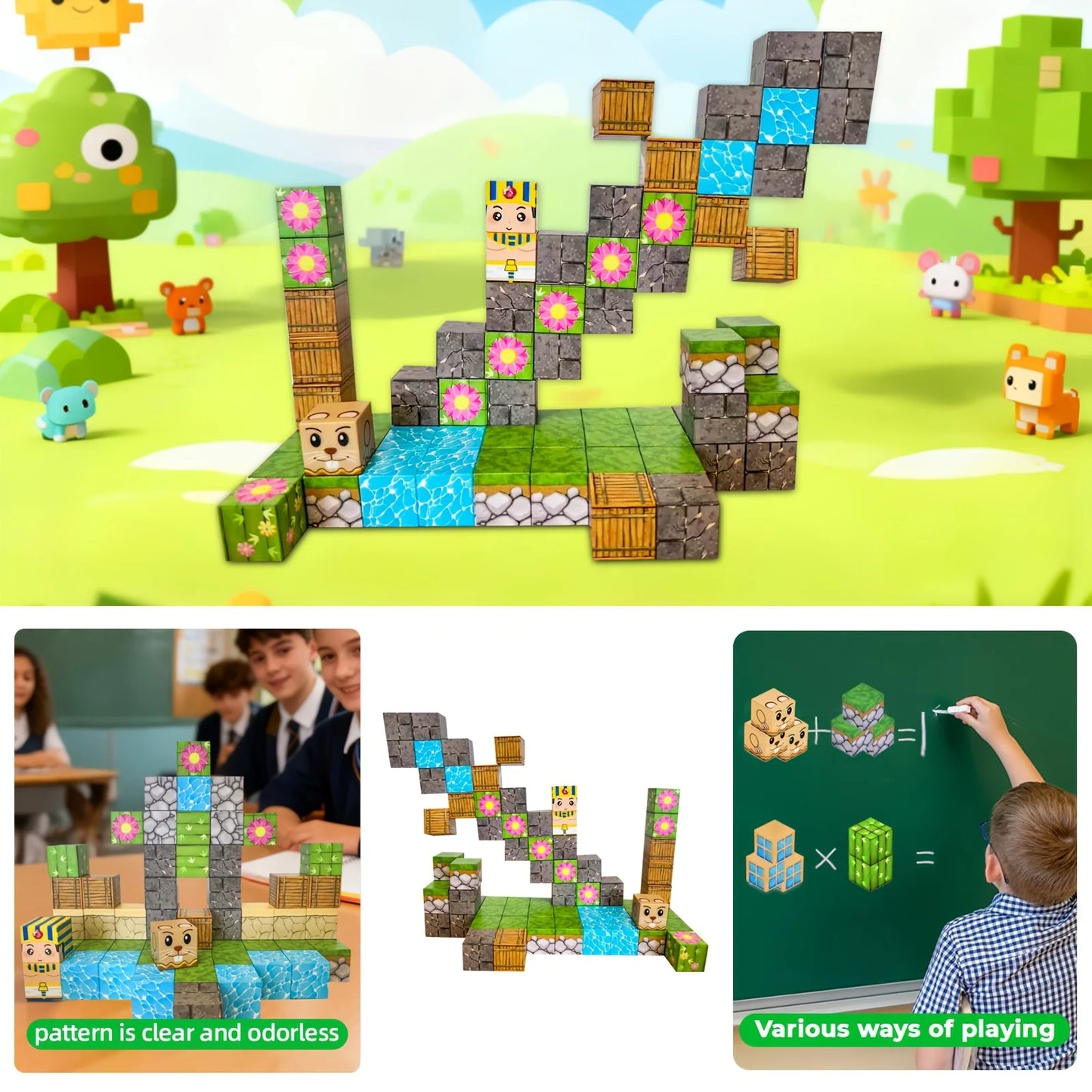 Magnetic Building Blocks Set - STEM Education DIY Cubes Toy - Select from 54 to 297 Pieces Ideal Gift for Kids