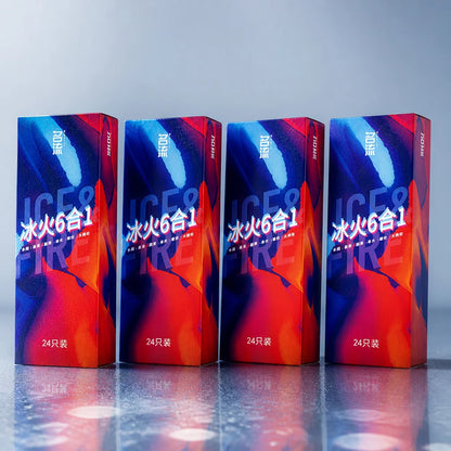 Mingliu 24pcs Condoms Mixed Variety Pack Ultra Thin Ribbed Dotted Hot Cold Sensation Latex Safe Protection Adult Products