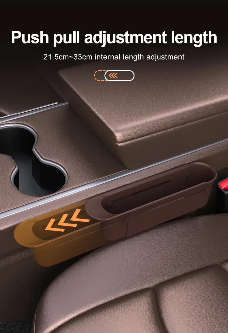2PC Adjustment Car Seat Gap Storage Box Universal Auto Slot Organizer For Driver Pessenger Phone Key Pocket Interior Accessorie