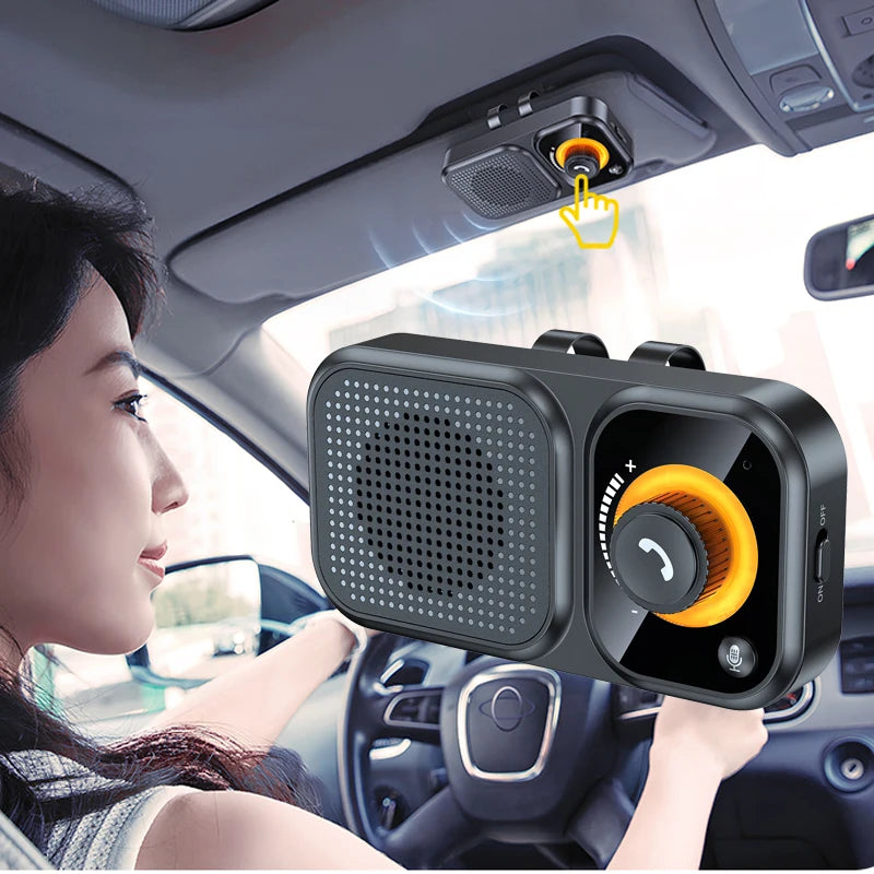 Bluetooth 5.4 Sun Visor Clip Handsfree Car Kit Wireless Audio Receiver MP3 Music Player Speakerphone with Button Support Siri