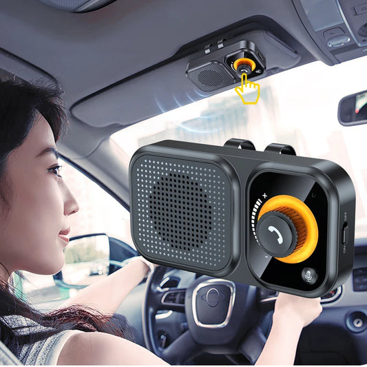 Bluetooth 5.4 Sun Visor Clip Handsfree Car Kit Wireless Audio Receiver MP3 Music Player Speakerphone with Button Support Siri