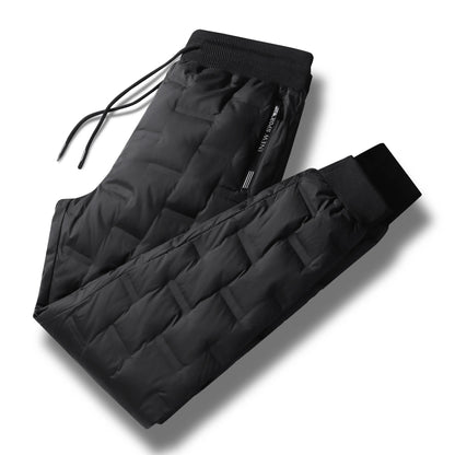 Winter New Fashionable Solid Color Waterproof Thickened Warm Down Pants for Men's Casual Loose Comfortable Sports Large Pants