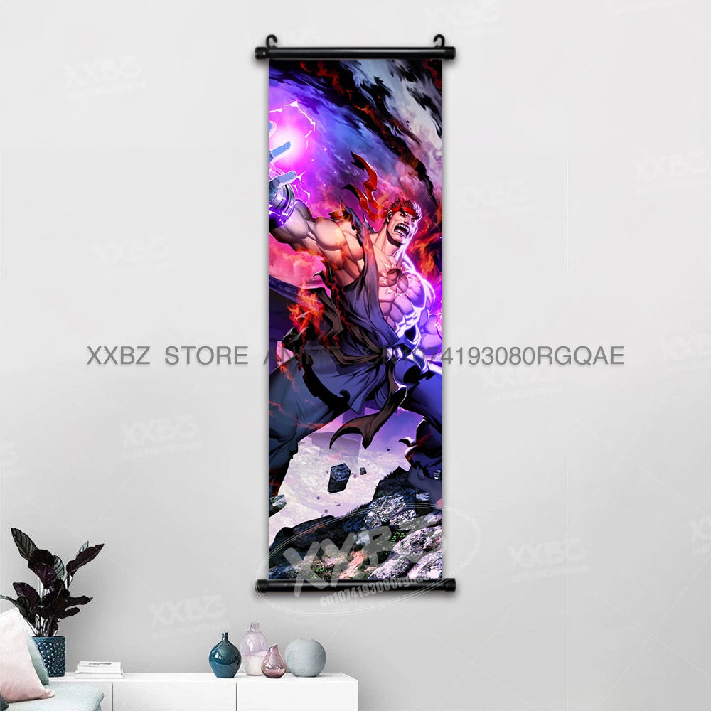 Fighting Game Street Fighter Home Decoration Hanging Painting Gouken Figures Wall Artwork Scrolls Picture Canvas Print Poster