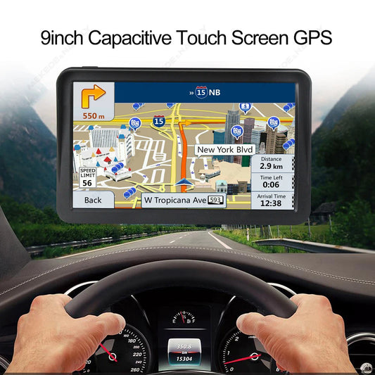 9" Car GPS Navigation HD Touch Screen 2025 NEW European MAP Navigator Truck TF Video Player FM Transmitter Hi-Fi Speaker 2500mah