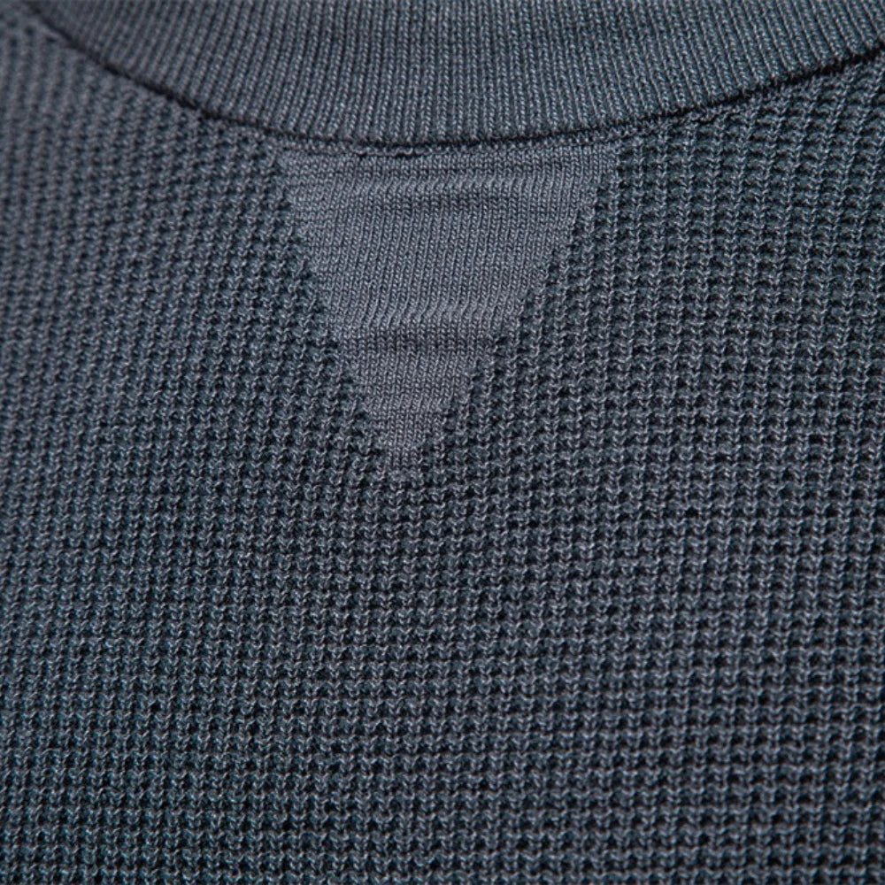 AIOPESON Raglan Sleeve Polo Shirt Men Henley Collar Solid Color Long Sleeve Heavyweight Cotton Business Casual Autumn Winter