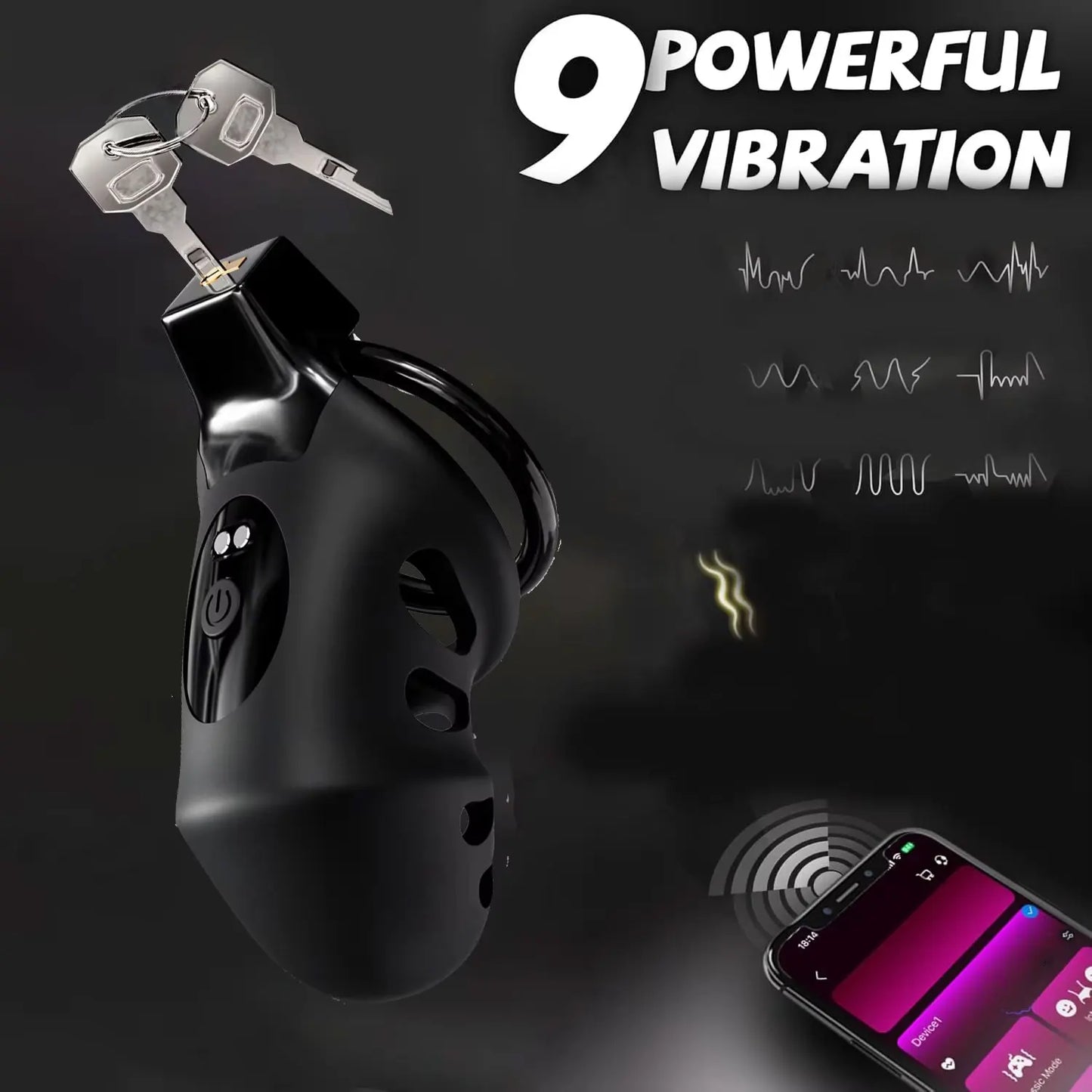 SENSIVO APP Control Vibrating Chastity Cage Cock Cage Devices with 10 Vibrations Penis Bondage Lock BDSM Adult Sex Toys for Men