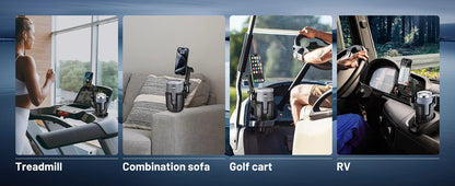 Magnetic Cup Holder Phone Mount, Compatible with MagSafe, 4.1" Base Adjustable Height Car Cup Holder Secure Fit for Car or SUV