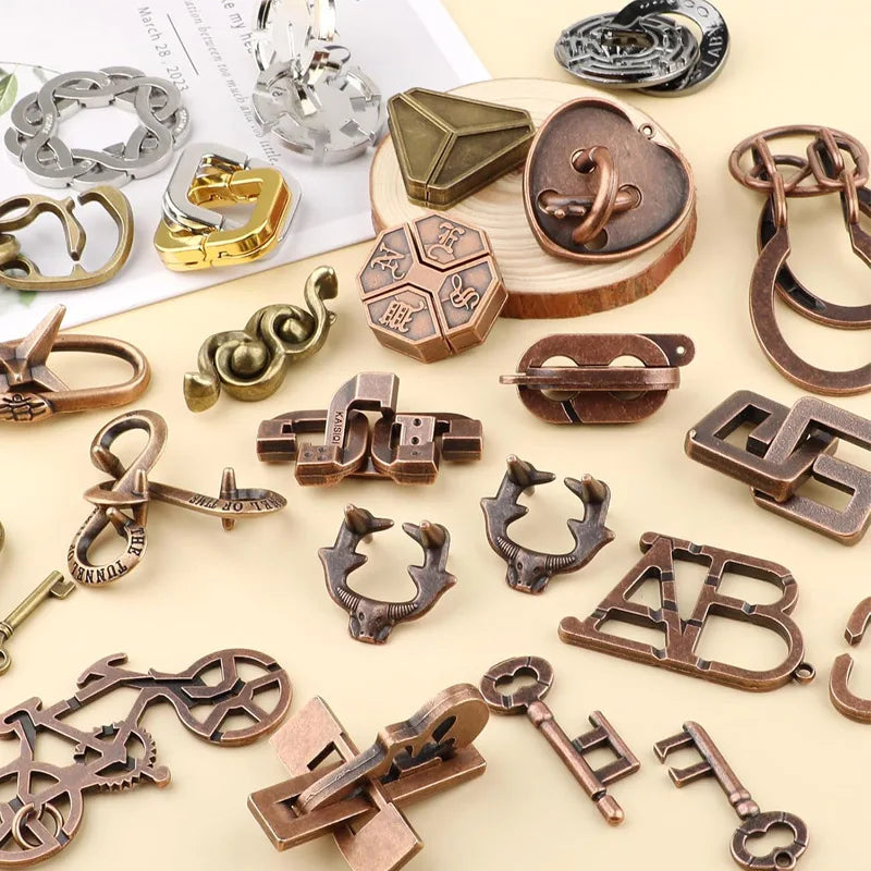 Metal Puzzle Brain Teaser 3PCS Set Casse Tete Difficile Rompecabezas IQ Test Mind Games Toys For Kids Adults Juegos De Ingenio