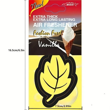 6/12/18/24/48/60pcs Leaf Shape Car Air Freshener Natural Tea Paper Auto Hanging Vanilla Perfume Fragrance Accessories Interior