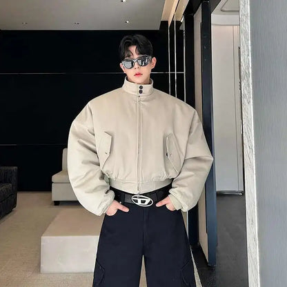 LUZHEN Cotton Silhouette Short Double Sided Wear Padded Jackets Unisex Elegant Handsome Simplicity High Quality Parkas LZ8296