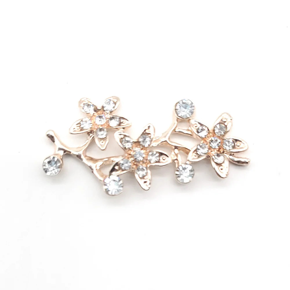 Metal Rhinestone Pearl Chain Butterfuly Crown Shoe Charms for Clogs Sandals Decoration Shoe Buckle for Girls Gift