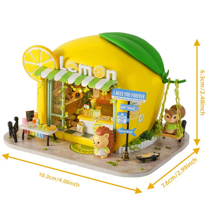 Micro Fruit Apple House Doll Houses Set 3D Puzzle Model DIY Handmade Toys Set Room Bedroom Decoration Girl Birthday Gifts
