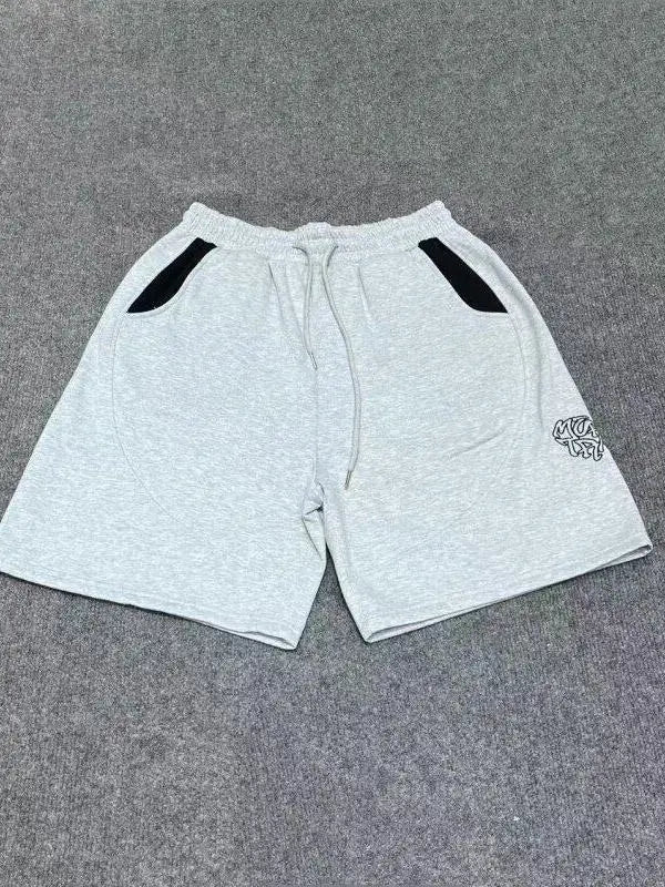 Mertra American Street Style Embroidered Logo Men's And Women's Loose Straight Leg Short Pants Casual Summer Color Block Shorts