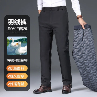 Real 90% White Duck Down Trousers 2025 Men Winter Keep Warm Suit Pants Thick Elastic Waist Male Duck Down Trousers