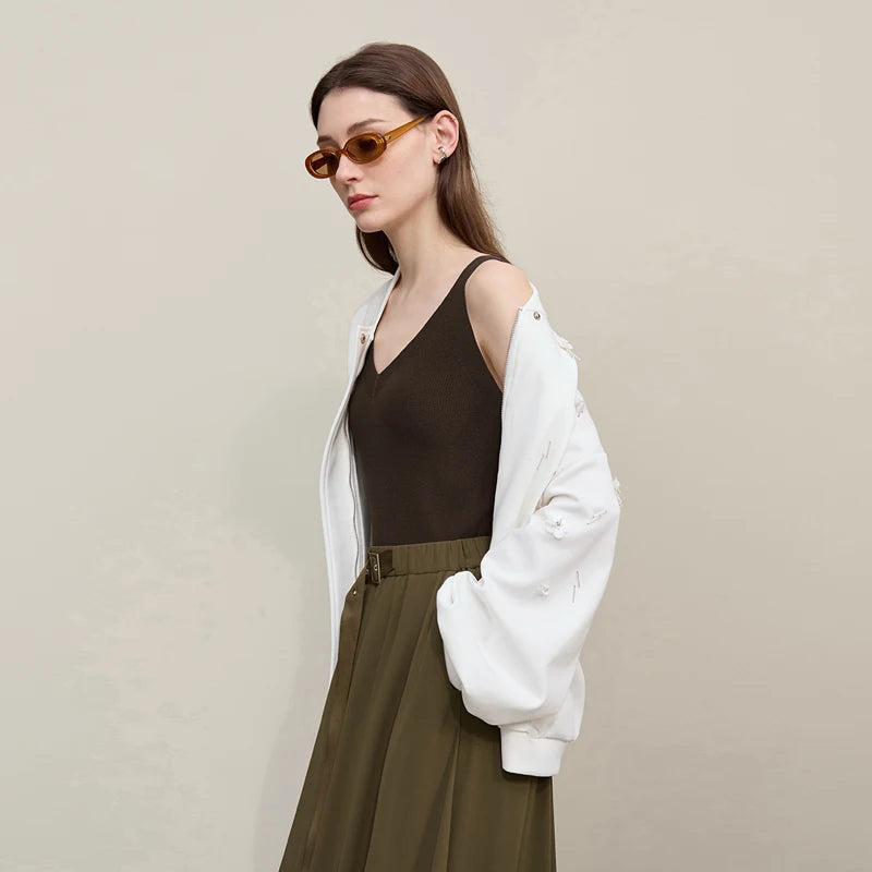 Amii Women's Tank Top 2026 Summer New Solid Color Slim Fit Sleeveless Vest Casual Layering V-Neck Camisole For Women 12642062