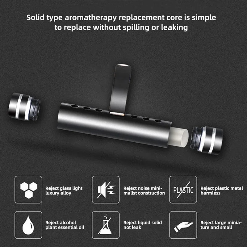 Car Fragrance Cylindrical Aroma Diffuser Vent Clips Set with 5 Refill Sticks for Women Men Automotive Fragrance Accessorie